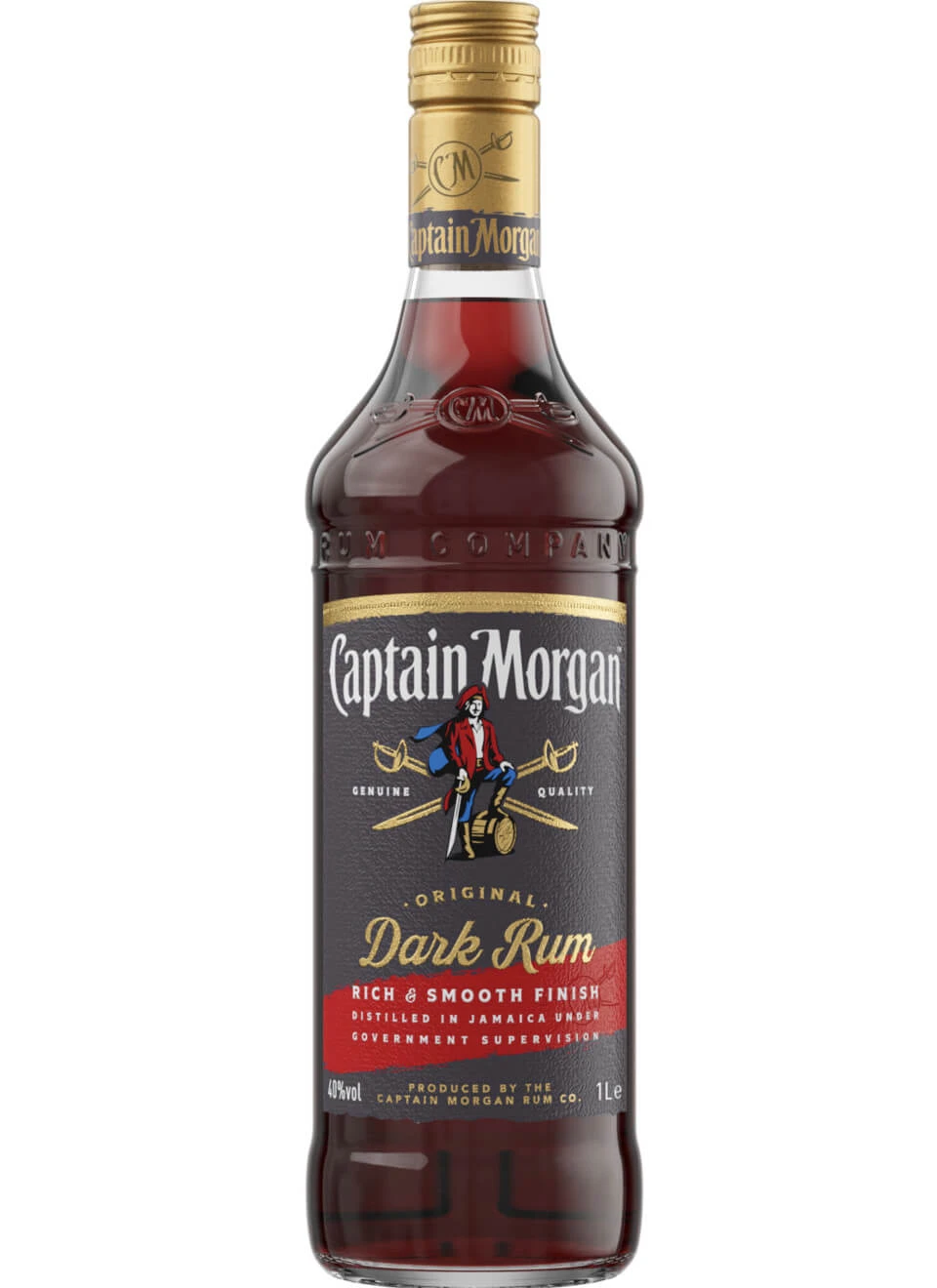 Captain Morgan Dark Rum 40 % 1 Liter - Image 2