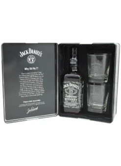 Jack Daniels Whiskey Black 0,7 Liter Mit 2 Gläser