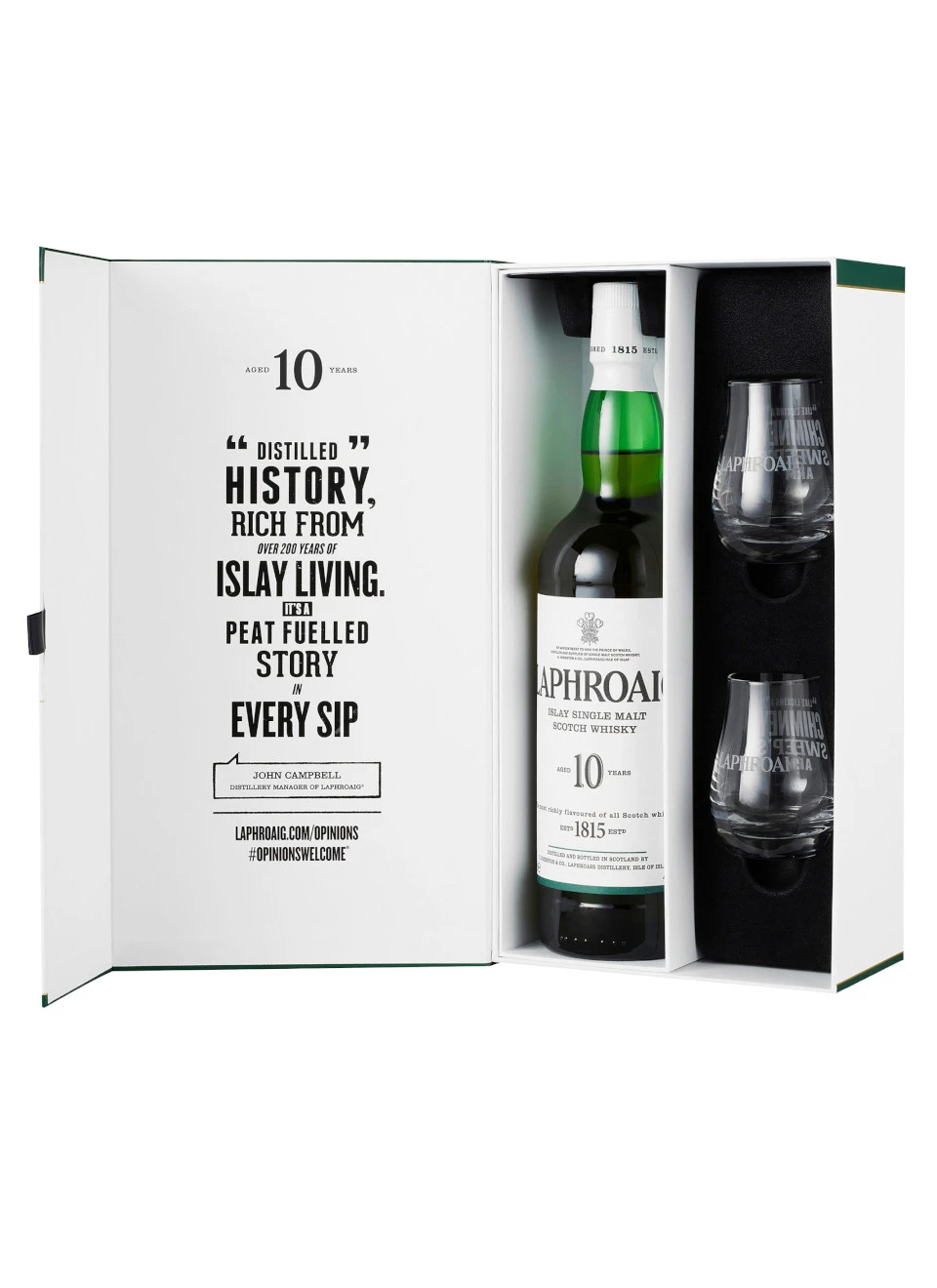 Laphroaig Whisky 10 Jahre 0,7 Liter Mit 2 Gläsern