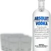 Absolut Vodka 1l Mit 6 Shotgläsern