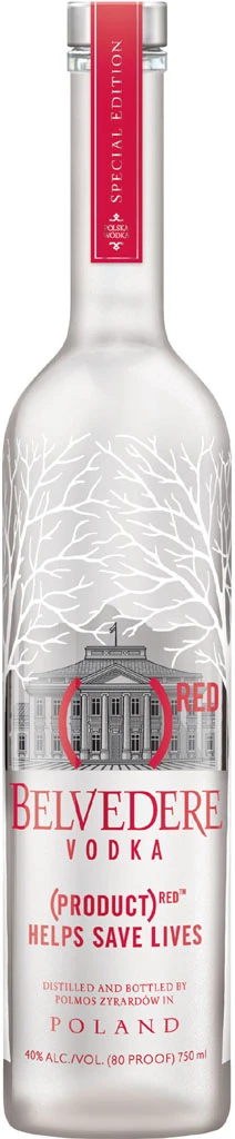 Belvedere Vodka Red - Klare Flasche 1 Liter