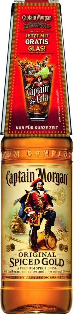 Captain Morgan Spiced Gold 1l Mit Glas