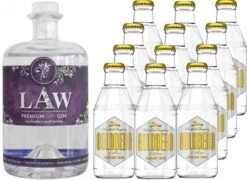 Law Dry Gin 0,7l Mit 12x Goldberg Bone Dry Tonic 0,2 Liter