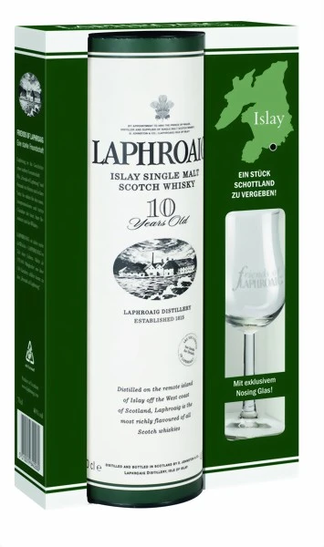 Laphroaig Whisky 10 Jahre 0,7 Liter Mit 2 Gläsern – Bild 3