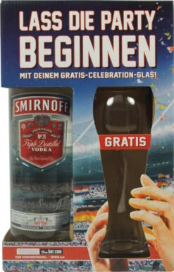 Smirnoff Vodka Red Label 0,7l Mit Celebration Glas