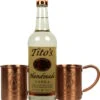 Titos Vodka 0,7 Liter Zinnbecher Set