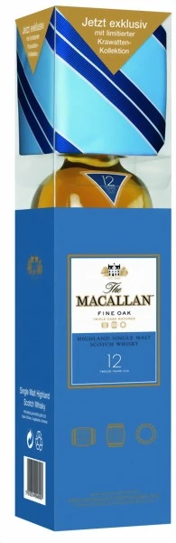 The Macallan Whisky Fine Oak 12 Jahre 0,7 Liter Mit Barutti Krawatte