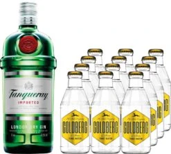 Tanqueray Gin 1 Liter Mit 12x Goldberg Tonic Water 0,2 Liter