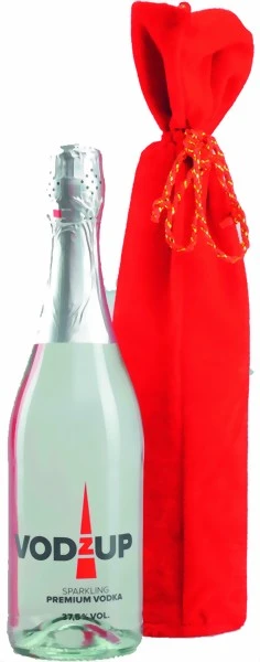 VODZUP Sparkling Premium Vodka 0,7l In Rotem Samtbeutel